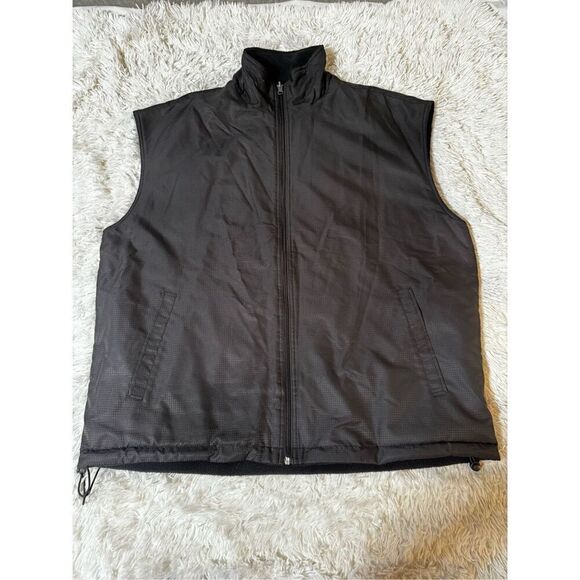 Men sleeveless black waterproof full zip pullover vest L - Picture 1 of 5